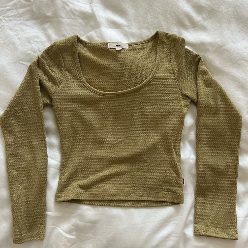 RipCurl Olive Green Textured Women's Top